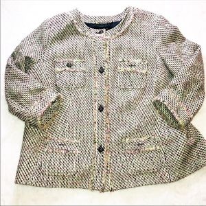 Talbots tweed button up blazer